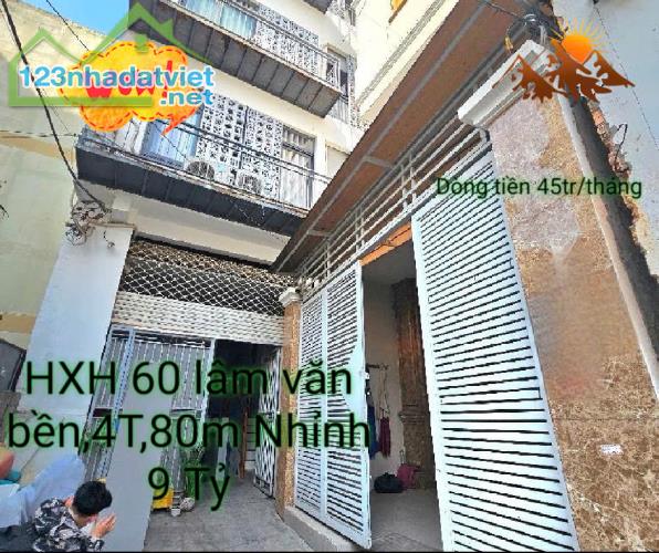 Nhà HXH 60 Lâm Văn Bền,Quận 7, 4 Tầng,80m, Dòng Tiền 45tr/Tháng ,Nhỉnh 9 Tỷ