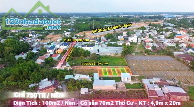 Đất nền thổ cư Nhơn Trạch giá rẻ chỉ từ 750tr/nền - Liền kề đường 25C - 1