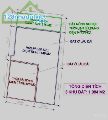 200 tỷ có thương lượng nhẹ đất 1984m2 với 2 mặt tiền lớn, hạ tầng hoàn chỉnh, khu dân cư - 3