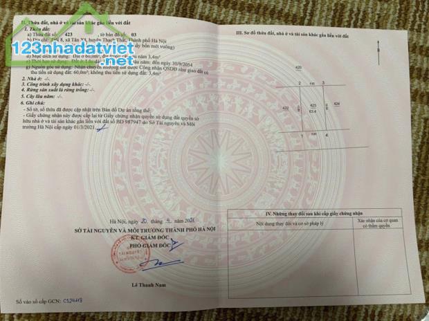 Chính chủ bán lô đất trung tâm Tân Xã, mặt tiền 6m, nhỉnh 2 tỷ. LH 0925979678 - 1