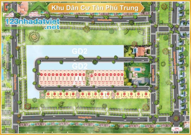 Mở bán đất nền Khu đô thị Tân Phú Trung Củ Chi đối diện Vinhomes Hóc Môn chỉ 20 nền