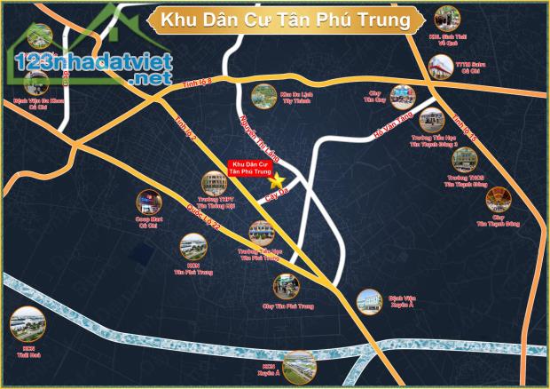 Mở bán đất nền Khu đô thị Tân Phú Trung Củ Chi đối diện Vinhomes Hóc Môn chỉ 20 nền - 1