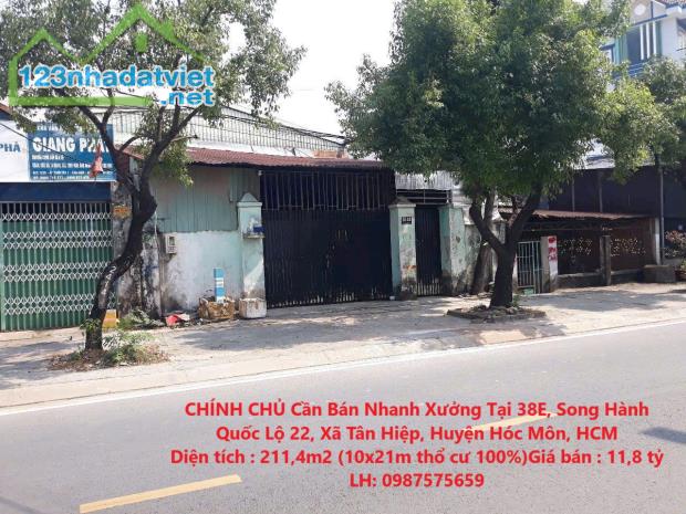 CHÍNH CHỦ Cần Bán Nhanh Xưởng Tại 38E, Song Hành Quốc Lộ 22, Xã Tân Hiệp, Huyện Hóc Môn, - 2