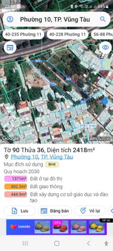 CẦN BÁN ĐẤT MẶT TIỀN ĐƯỜNG 3 THÁNG 2 P.10 - TP.VŨNG TÀU ( GẦN BÃI TẮM LONG CUNG )