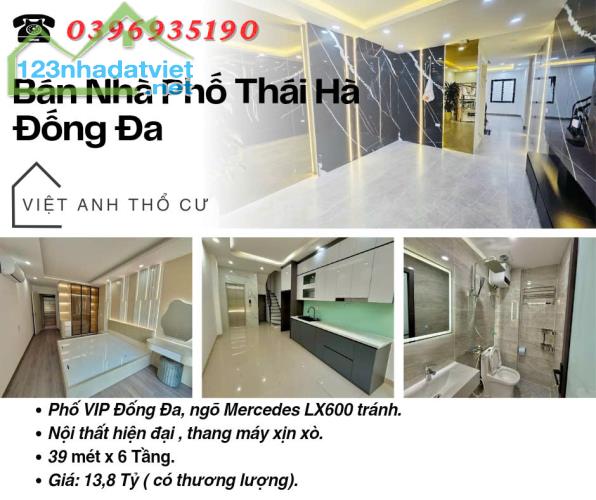 Bán nhà Phố Thái Hà_Nhà Mới Tinh_Thang Máy Xịn_Ngõ Ô Tô Tránh_Giá: 13.8 Tỷ_Lh: 0396935190.