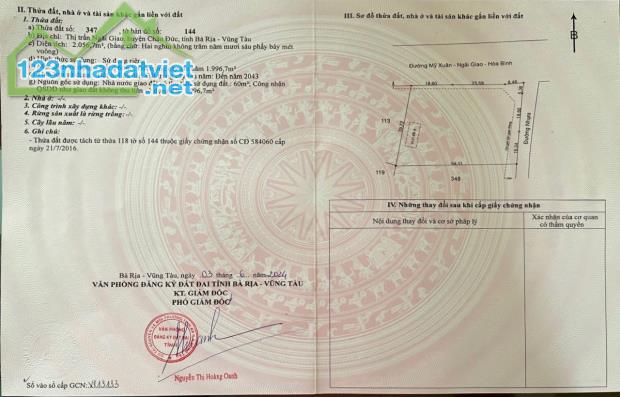Bán Đất Kinh Doanh Mặt Tiền Lê Hồng Phong,Thị trấn Ngãi Giao, Châu Đức