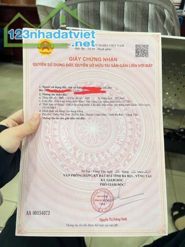 Chủ cần ra lô đất Đá Bạc Châu Đức bà rịa vũng tàu - 1