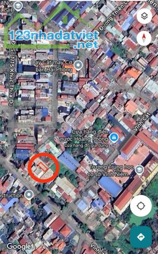 Bán đất đường Vĩnh Cát - VĨnh Niệm, 63m2, Giá 2.4 tỉ, cực nông, gần Trường Cấp 2