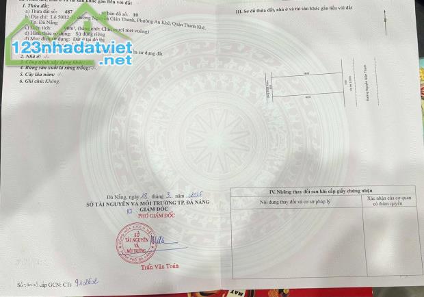 Bán lô đất trống MT đường Nguyễn Giản Thanh - Q.Thanh Khê , DT 90m2 giá 4ty350