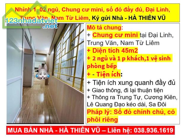 Nhỉnh 1, 02 ngủ, Chung cư mini, sổ đỏ đầy đủ, Đại Linh, Trung Văn, Nam Từ Liêm, Ký gửi Nhà - 4