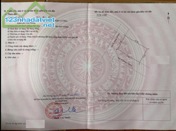 Bán đất mặt ngõ 213 thiên lôi, vĩnh niệm, lê chân, hải phòng