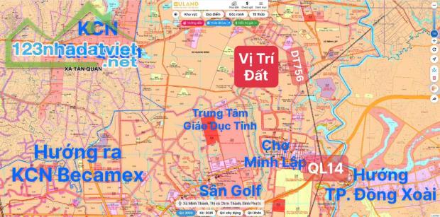 1 LÔ 5x50=250,1m2 MẶT TIỀN DT756 NÚT GIAO CAO TỐC MINH LẬP (CHƠN THÀNH-GIA NGHĨA) 270tr - 1