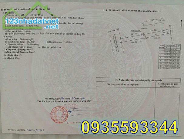 ♥️Bán đất có nhà 3 tầng vị trí đẹp tại số 3C+3E Quân Trần, TP.Nha Trang, 330tr/m2