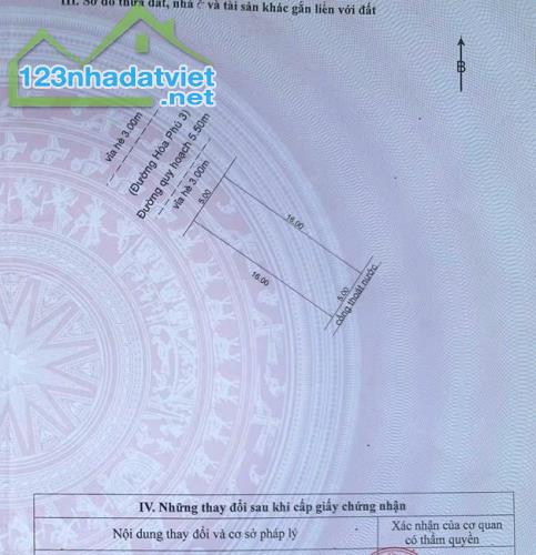 Bán đất mặt tiền đường Hoà Phú 3, Phường Hòa Minh, Quận Liên Chiểu, giá 3 tỷ 8 Tl