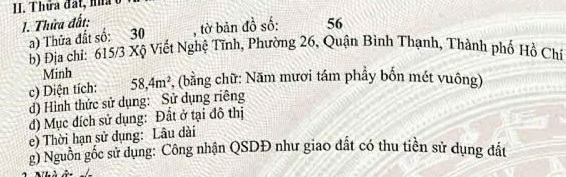 Nhà 3 tầng 4x15m 615/3 Xô Viết Nghệ Tĩnh 6.6 tỷ