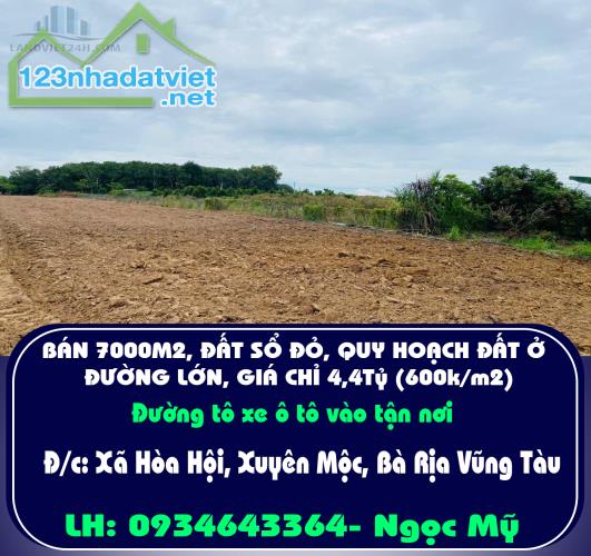 BÁN 7000M2, ĐẤT SỔ ĐỎ, QUY HOẠCH ĐẤT Ở, ĐƯỜNG LỚN, GIÁ CHỈ 4,4Tỷ (600k/m2) - 3