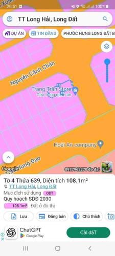 Đất TÁI ĐỊNH CƯ LONG HẢI - LONG  ĐIỀN- BRVT  Đất Gần trường học, cách chợ Long hải 700m