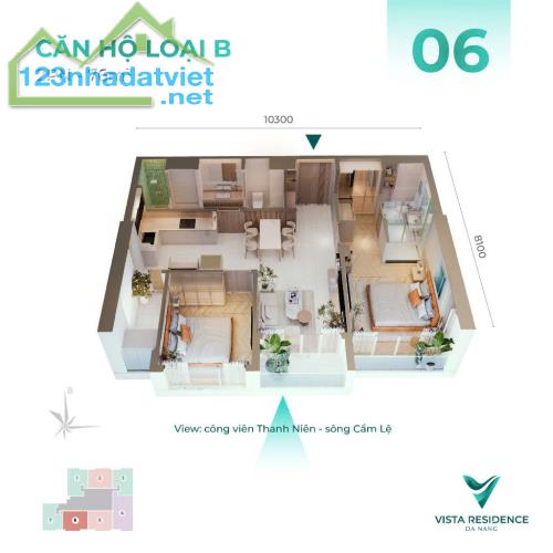 Vista Residence Đà Nẵng – Căn 2 Phòng Ngủ: Sống Xanh, View Nét - 2