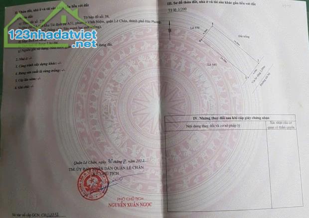 Bán đất tái định cư A51 Vĩnh Niệm, 62m, ngang 4.3m, đường 12m, Giá 63 tr/m - 3