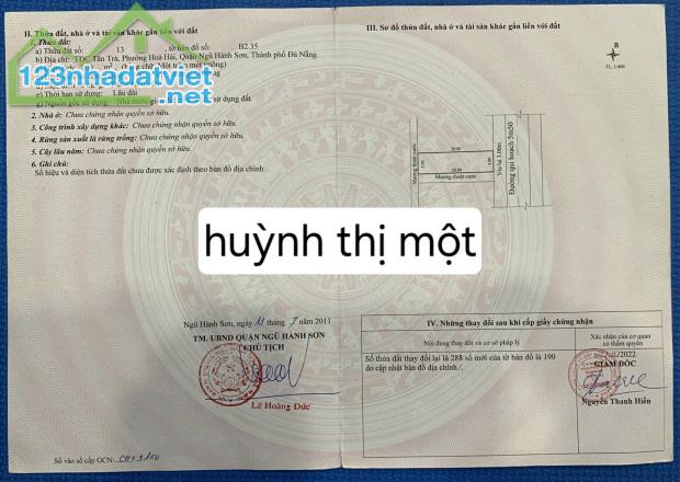 Bán cặp đất Võ Văn Đồng  khu biển Tân Trà - Diện tích 200m2m2, ngang 10m - 1