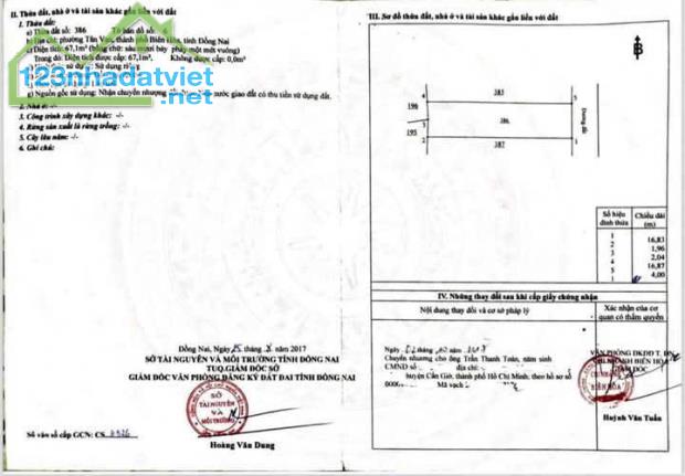 Bán lô đất HXH 6m Bùi Hữu Nghĩa, Tân Vạn, Biên Hòa: 4 x 17, giá: 1,8 tỷ. - 3