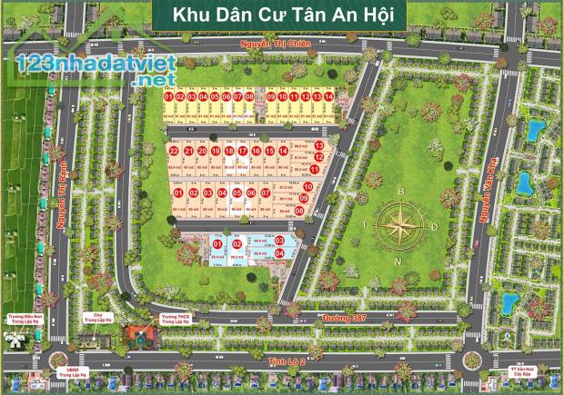 ĐẤT KHU DÂN CƯ TÂN AN HỘI 80M2 - NGANG 5M - ĐƯỜNG 9M - CHỈ 2.9 TỶ - 2