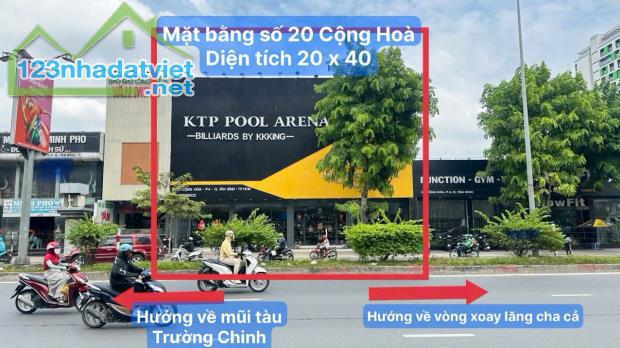 Cho thuê nhà mặt tiền 20A Cộng Hòa, P04, Tân Bình. Trệt, DT 800m2, 20x40 chỉ 280tr - 1