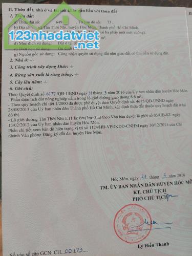 Bán đất 5*20m Tân Thới Nhì gần Ql22 và ngã 4 hóc môn - 1