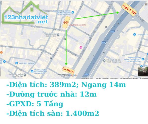 Dòng Tiền 7%/th, DT 389m2, đ.Thống nhất,Trường Thọ, Thủ Đức: Ngang 14m, 5 Tầng, 19 Tỷ - 1