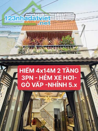 HIẾM NHÀ ✨4❌14M, 2 TẦNG 3PN, QUANG TRUNG GÒ VẤP, HẺM XE HƠI, CHỈ 5.45 TỶ TL