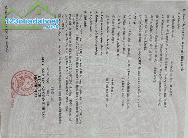 Chính chủ bán Nhà mặt tiền đường số 14, p.  Bình Hưng Hòa A,  Q.Bình Tân - 3