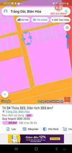 Bán góc 2 mặt tiền 203m2 thổ cư gần siêu thị GO, phường Trảng Dài, Biên Hòa! - 4