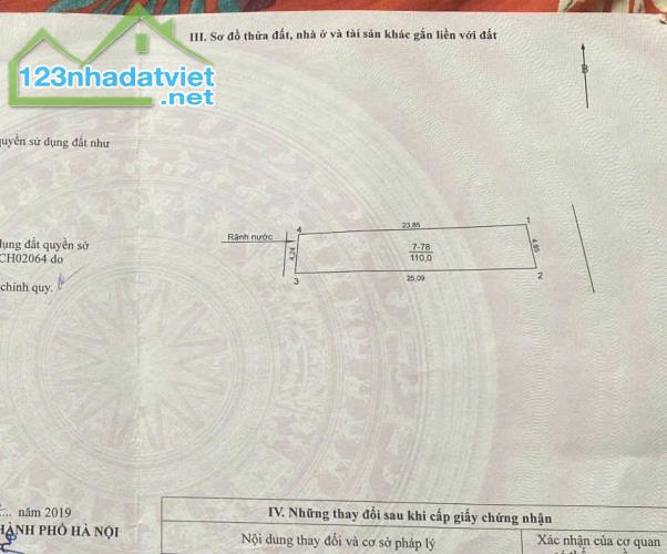 BÁN 110m*MT4.85m ĐẤT PHÂN LÔ-MẶT HỒ- BỆNH VIỆN NÔNG NGHIỆP, NGỌC HỒI GIÁ 11.2 TỶ