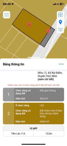 BÁN LÔ ĐẤT (18.3 x 50) FULL THỔ CƯ, ĐỐI DIỆN CHỢ BÀ ĐIỂM, HÓC MÔN