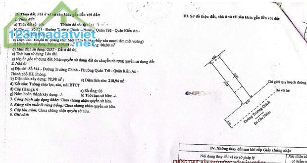 Bán nhà 3 tầng 107m2 mặt đường  Trường Chinh - Kiến An đẹp, kinh doanh tốt giá 7.9 tỉ