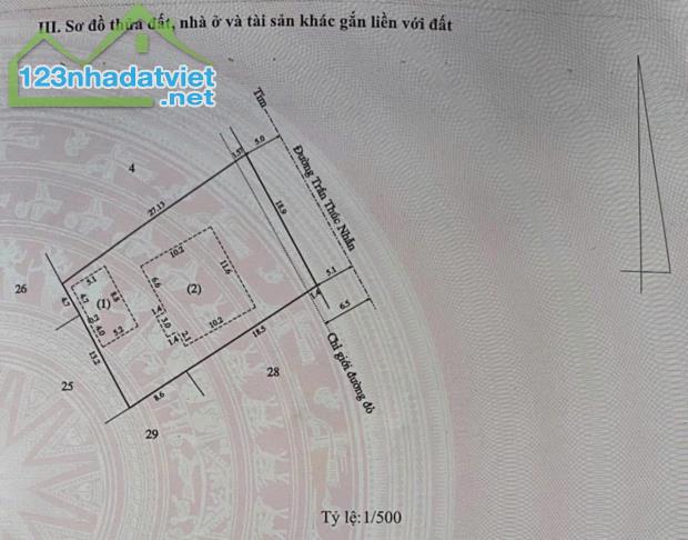 Bán đất 429m2 tặng nhà mặt tiền Trần Thúc Nhẫn, gần chợ Bến Ngự, ngay trung tâm TP Huế