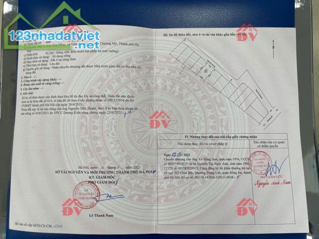 CHÍNH CHỦ BÁN LÔ ĐẤT 42,3M TẠI TIÊN PHƯƠNG-GIÁP TT CHÚC SƠN-CHƯƠNG MỸ-HÀ NỘI - 1