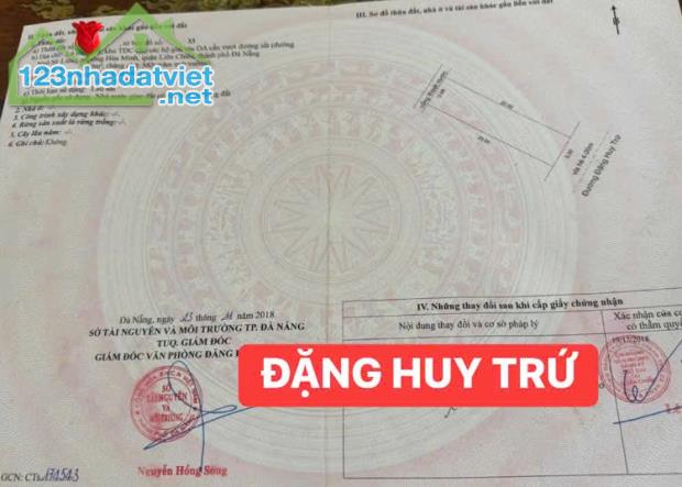 BÁN ĐẤT MT ĐƯỜNG ĐẶNG HUY TRỨ-HOÀ MINH-LIÊN CHIỂU