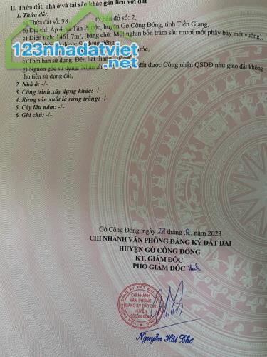 Bán 1500 m2 đất lúa tại xã tân phước, huyện gò công đông, tiền Giang 550tr hết đấ
