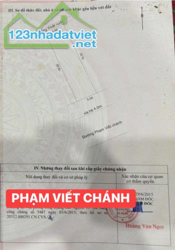 BÁN ĐẤT MT ĐƯỜNG PHẠM VIẾT CHÁNH-HOÀ THỌ ĐÔNG-CẨM LỆ