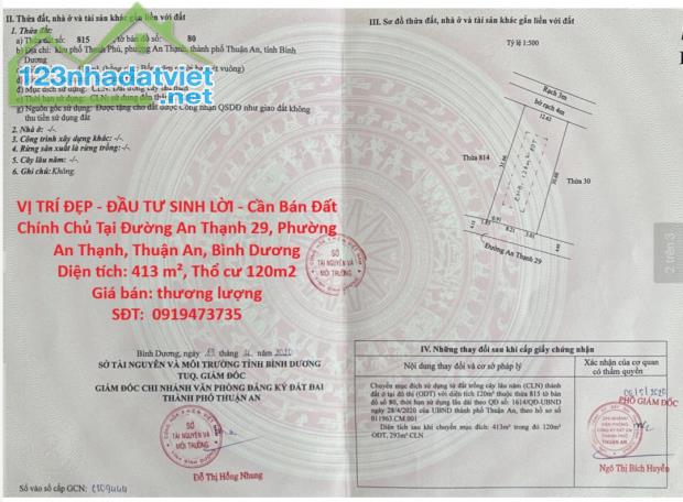 VỊ TRÍ ĐẸP - ĐẦU TƯ SINH LỜI - Cần Bán Đất Chính Chủ Tại Phường An Thạnh, Thuận An, Bình