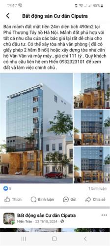 BÁN MẢNH ĐẤT VÀNG DIỆN TÍCH 490M2 TẠI MẶT PHỐ AN DƯƠNG VƯƠNG PHÚ THƯỢNG TÂY HỒ HÀ NỘI