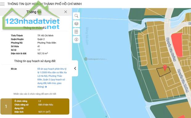 Bán Đất Biệt Thự Ven Sông Nguyễn Văn Hưởng,Thảo điền,Q2 DT:923m2(17mx40m) Fuul Thổ Cư