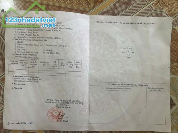 BÁN NHÀ MẶT PHỐ ĐỒNG TÂM - MỸ ĐỨC - HÀ NỘI - 89M2 - 3 TẦNG - 2.99 TỶ - SỔ ĐỎ