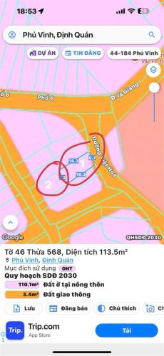CHÍNH CHỦ CẦN BÁN 2 LÔ ĐẤT 2 mặt tiền lớn tại Phú Vinh , huyện Định Quán, tỉnh Đồng Nai - 2