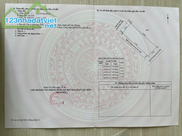 Chuyển nhượng lô đất mặt ngõ đường Thiên Lôi, Lê Chân, Hải Phòng.