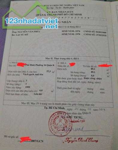 Bán gấp nhà 1 trệt 1 lầu, SHR riêng, DT 89m2, chỉ 37tr/m2 – Gần Trương Đình Hội, Q8 - 1