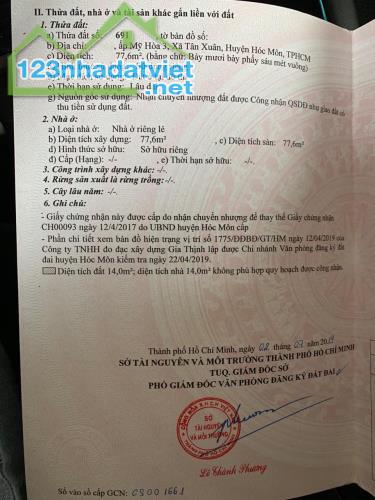 Cần Tiền Trả Nợ, Bán Gấp Nhà 77m2 Đường Tân Xuân 2, Hóc Môn giá 650 Triệu có SHR. - 1
