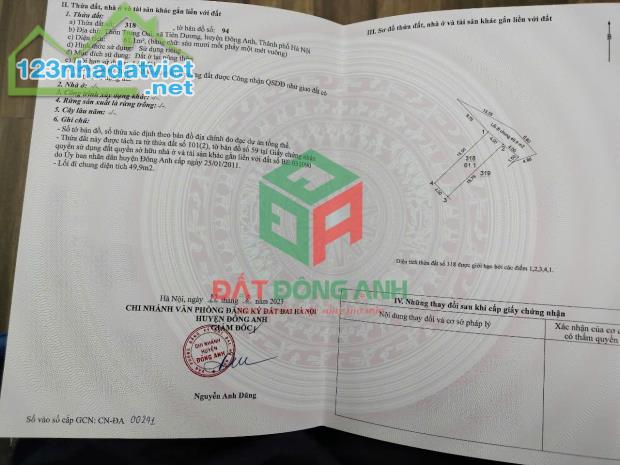 Bán đất Trung Oai Tiên Dương - 61m2 - Đường 4m - 2