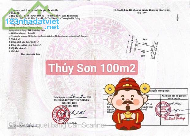 LÔ ĐẤT VIP TÌM CHỦ MỚI tại trung tâm Thuỷ Sơn - Thuỷ Nguyên gần sát Tỉnh lộ 351